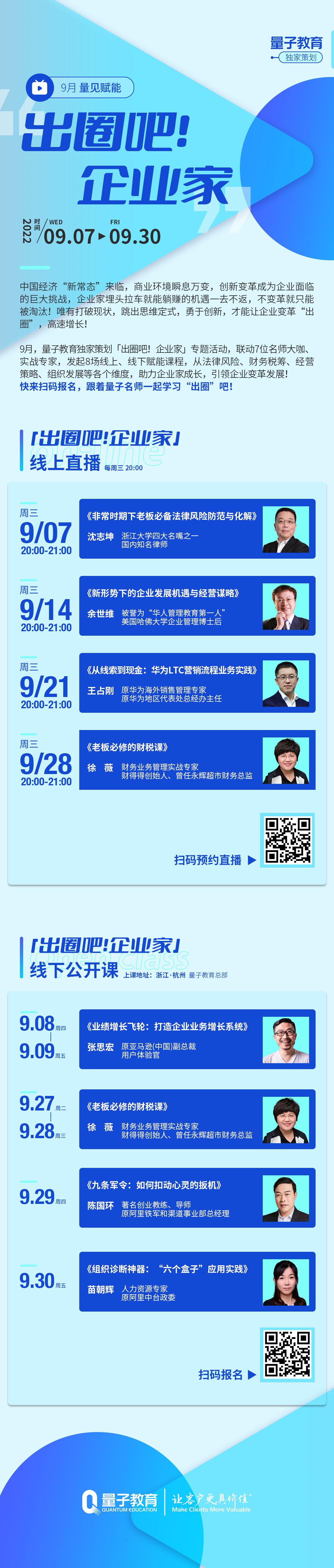 “出圈吧,企业家”系列活动来袭! 企业家,企业变革,出圈,变革,拉车,量子教育,9月活动